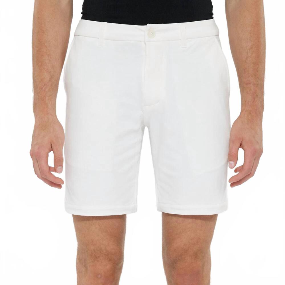 NEW POSTMARC men's solid slub knit fleece short in white
